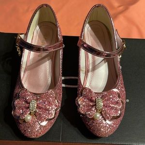 Pink sparkly, Velcro strap, girls, high heels, heels, size 37